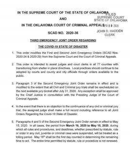 COVID-19: SCAD NO. 2020-36 – OCCA